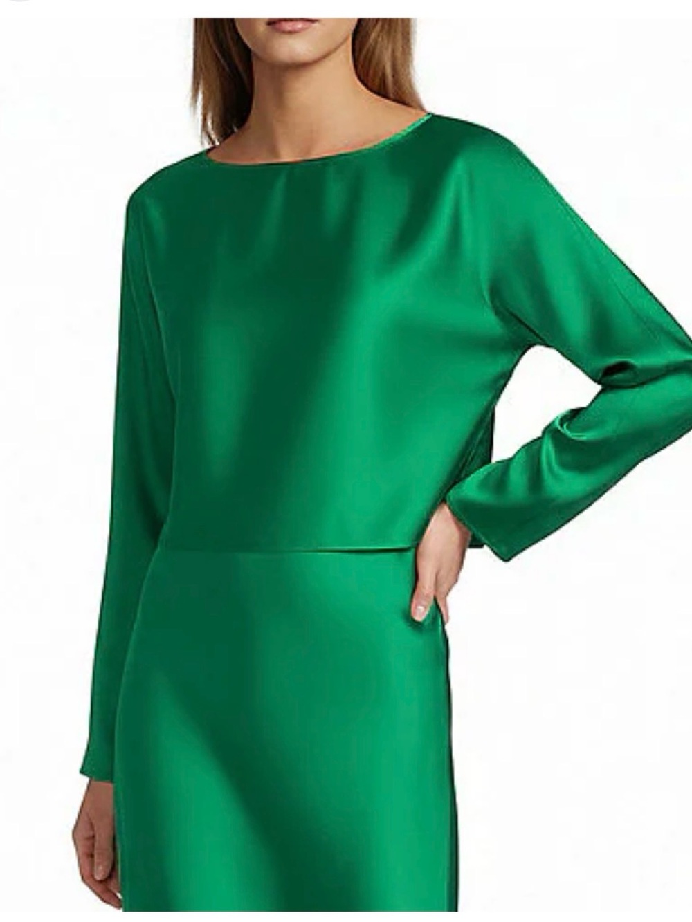 ANTONIO MELANI Green Long Sleeve Satin Set - Picture 2 of 5